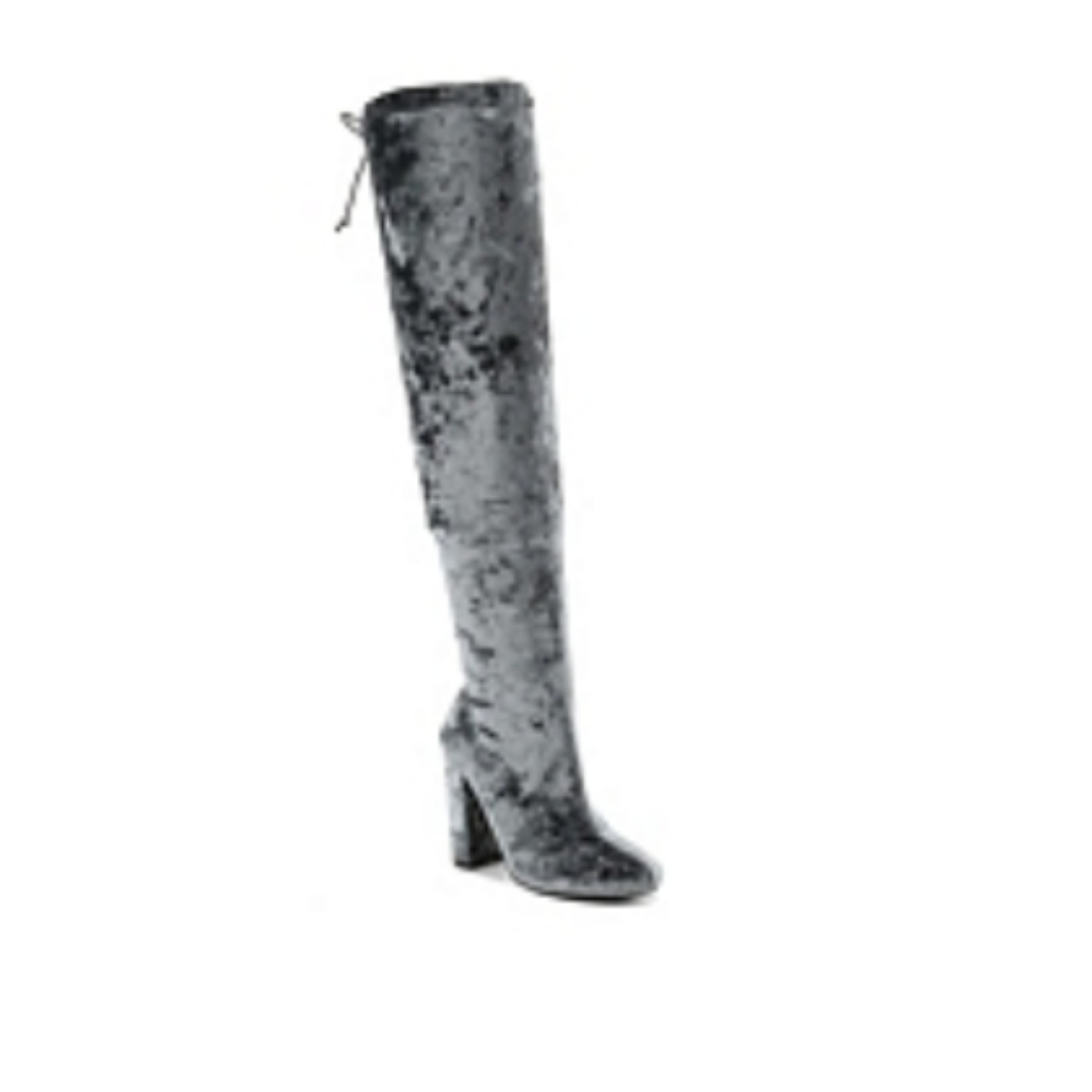 Penny loves Kenny Riley round toe cinch top grey/blue over the knee boots NIB